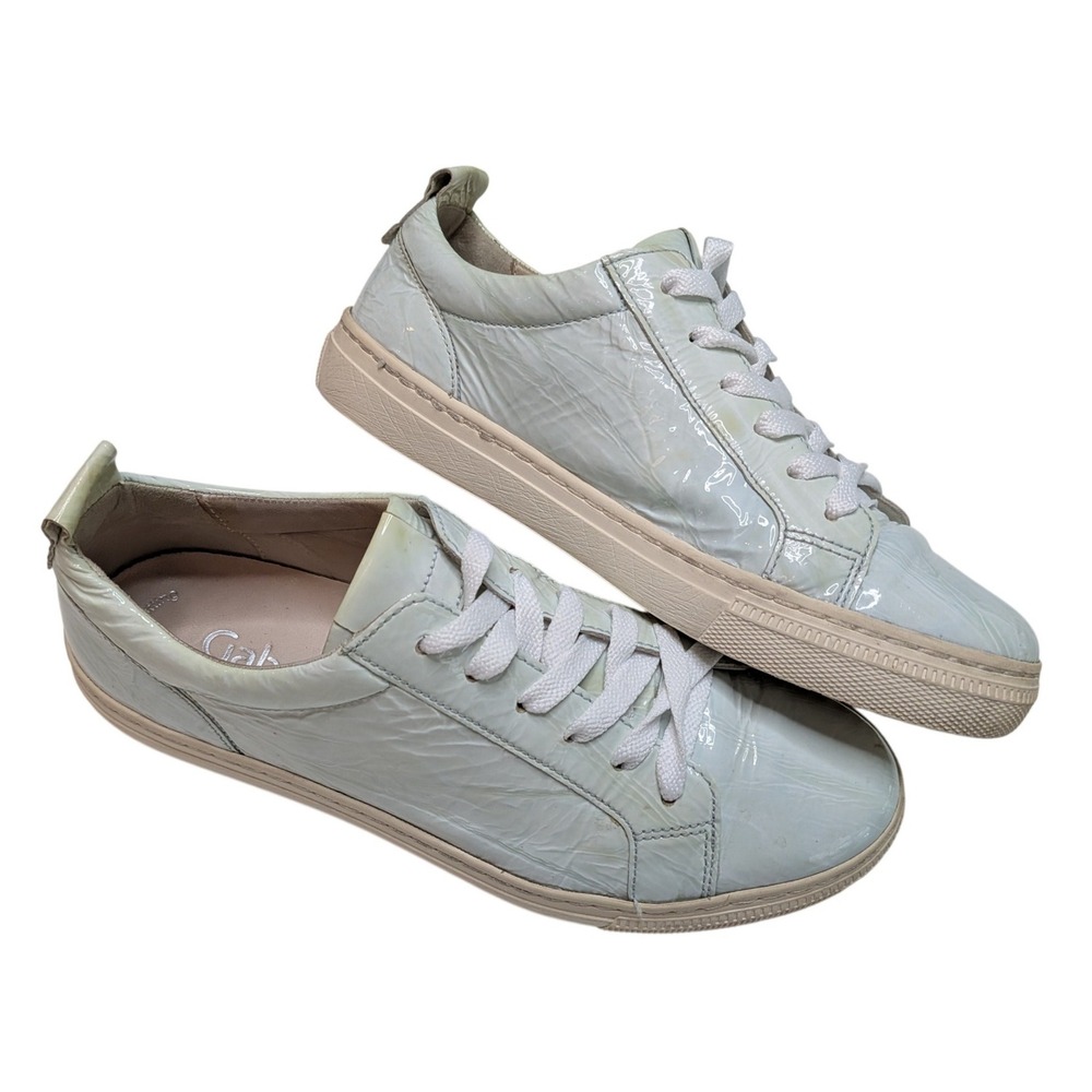 Gabor Best Fitting Sneakers Womens UK 4 EU 37 Blue Patent Leather Comfort